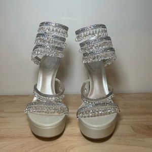 ✨NEVER USED✨ Rene Caovilla Chandelier Beaded Snake-Wrap Platform Sandals